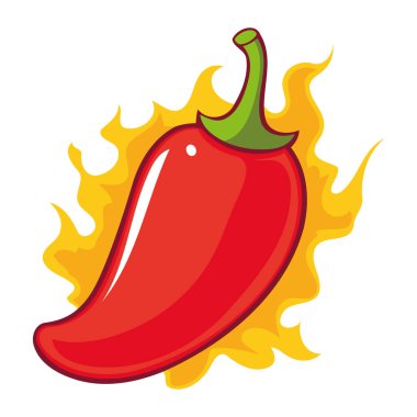 Alevler içindeki yarım jalapeno