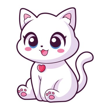 Kedi maskotu evcil hayvan illüstrasyonu izole edildi