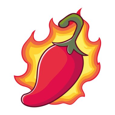 Yarım jalapeno sıcak tasarım izole