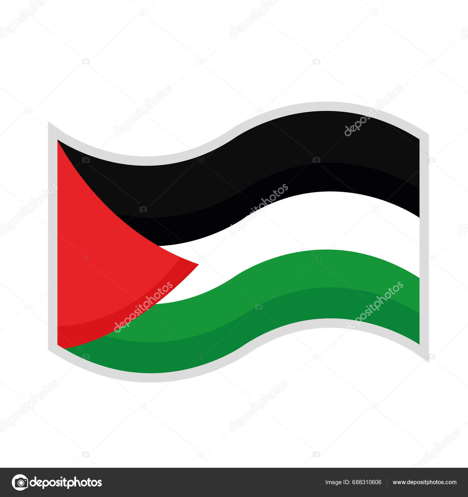 Palestine Hand Palestinian Flag Isolated Stock Vector by ©djv 688310606