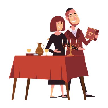 Hanuka kadını ve erkek çizimi