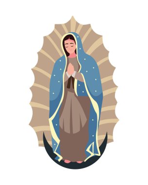 Virgen de Guadalupe illüstrasyonu izole edildi
