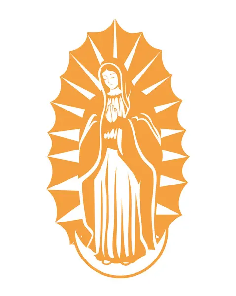 Virgen Guadalupe Traditionelle Darstellung Isoliert lizenzfreie Stockvektoren