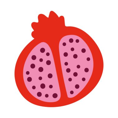 Nar meyve tasarımı çizimi izole edildi