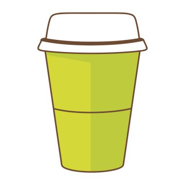 Tek kullanımlık kahve fincanı çizimi izole edildi