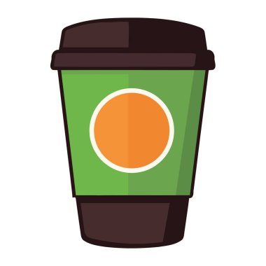 Tekrar kullanılabilir kahve fincanı kapuçino illüstrasyonu izole edildi