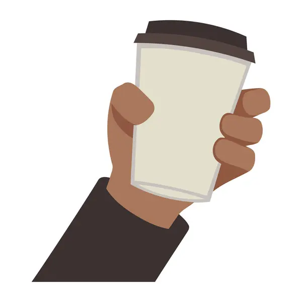 Återanvändbar Kaffekopp Handen Isolerad Stockvektor
