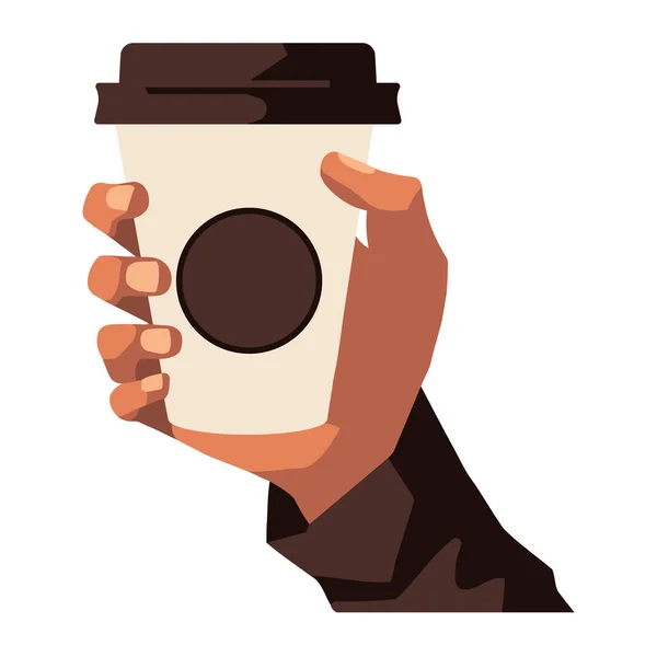 Wiederverwendbare Kaffeetasse Männerhand Isoliert Vektorgrafiken