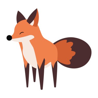 Sonbahar sezonu tilki illüstrasyonu izole