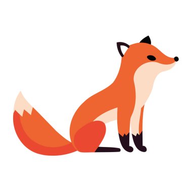 İllüstrasyon izole edilmiş sonbahar tilkisi.