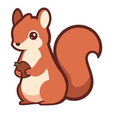 Sonbahar sezonu sincap maskotu izole