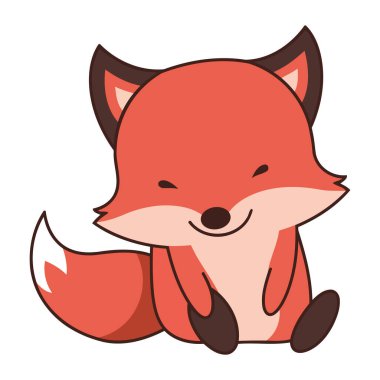 Sonbahar sezonu tilki çizgi filmi çizimleri izole edildi