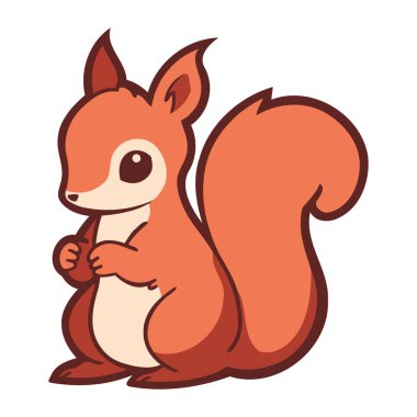 Sonbahar sezonu sincap yaban hayatı çizimi izole edildi