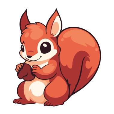 Fındık çizimi yalıtılmış sonbahar sincabı.