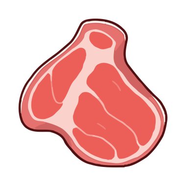 et ürünü biftek simgesi izole edilmiş vektör