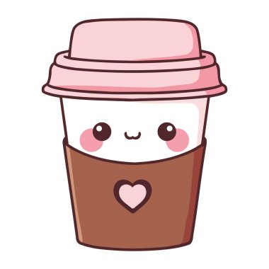 kahve fincanı kawaii paket resim.