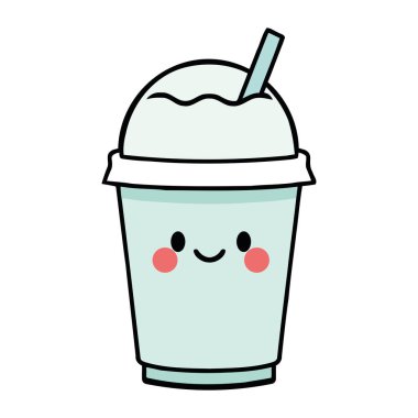 Kahve fincanı kawaii soğuk illüstrasyon