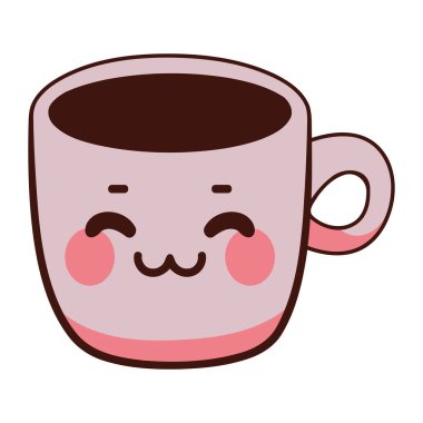 kahve fincanı kawaii sıcak illüstrasyon