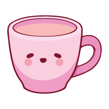 kahve fincanı kawaii seramik illüstrasyon