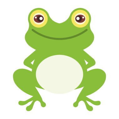 Genç kurbağa çizgi filmi izole edilmiş.