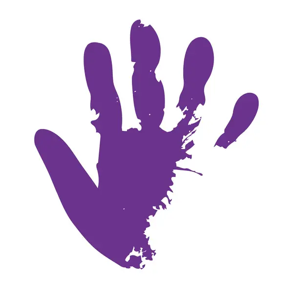 stock vector handprint paint colors purple isolated deesign