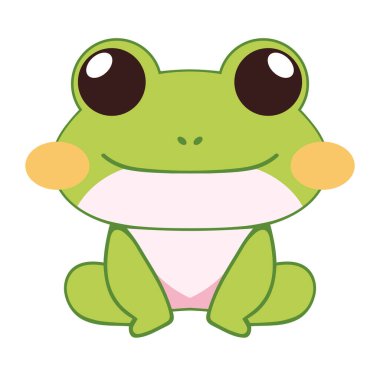 Genç kurbağa izole edilmiş komik çizimler