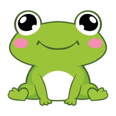 Genç kurbağa çizgi filmi mutlu illüstrasyon