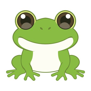 Genç kurbağa çizgi roman hayvan çizimi