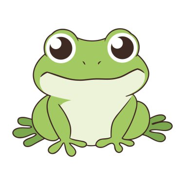 Genç kurbağa izole edilmiş.