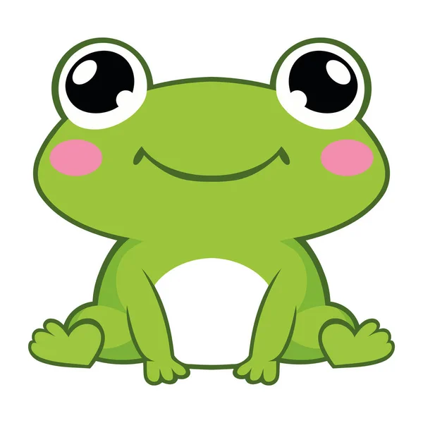 Νεαρός Βάτραχος Κινούμενα Σχέδια Ευτυχισμένη Εικόνα Διάνυσμα Αρχείου
