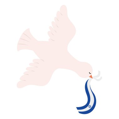 İsrail barış güvercini bayrak çizimi izole