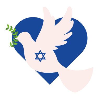 İsrail barış güvercini kalp çiziminde