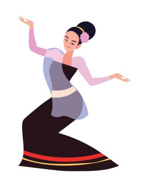 Myanmar dans eden kadın izole müzik ikonu