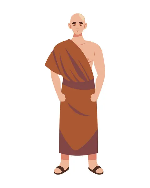 stock vector buddhist monk character illustration isolated