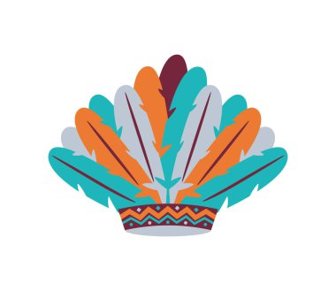 Amerikan yerlilerinin tüylü başlıkları izole edilmiş.