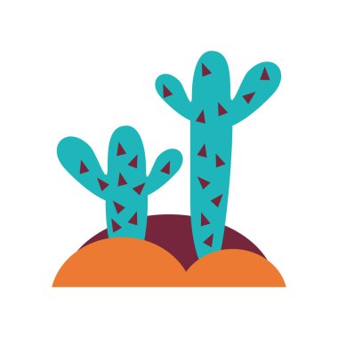 Çöl kaktüsü çizimi izole edilmiş.