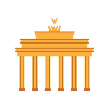 Almanya Branderburg kapı illüstrasyonu izole edildi