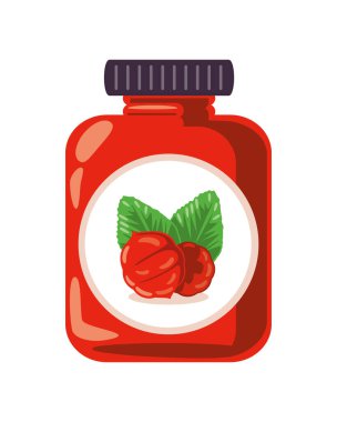 acai berry jam illüstrasyonu izole edildi