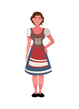 Dirndl illüstrasyondaki Alman kadın