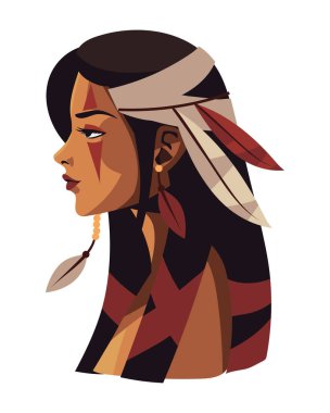 Tüylü Amerikan yerlisi kız.