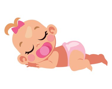 emzik ile bebek uyku çizgi film çizimi