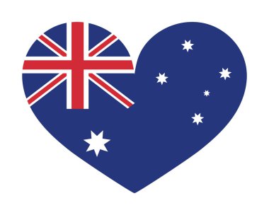 Avusturalya günü kalp bayrağı çizimi