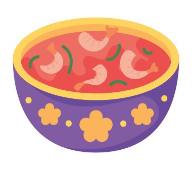 Brezilya yemek moqueca illüstrasyonu izole