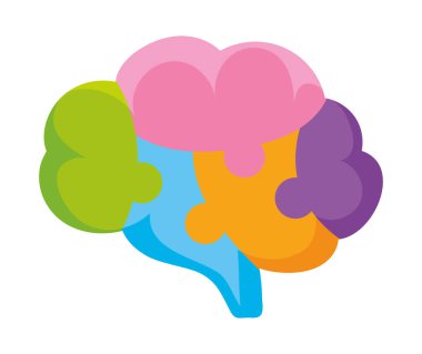 otizm rengi beyin illüstrasyonu