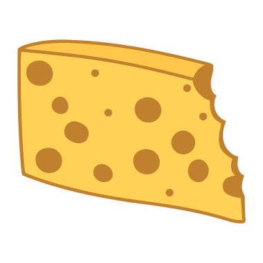 Peynir dilimlenmiş eritilmiş tasarım çizimi