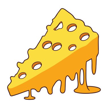 Peynir dilimlenmiş eritilmiş tasarım çizimi