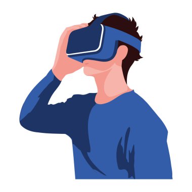 vr teknoloji adam illüstrasyon deneyim