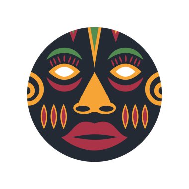 Nijerya maskesi izole edilmiş çizim tasarımı