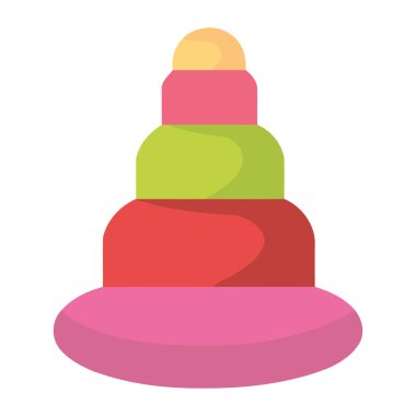 Tahta oyuncak piramit çizimi izole edildi