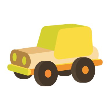 Tahta oyuncak araba tasarımı çizimi izole edildi